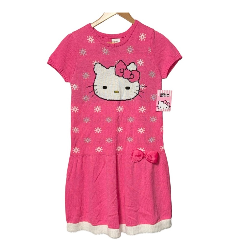 Hello Kitty Girl’s Pink Holiday  Sweater Dress XL  NWT